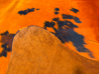 Dyed Cowhide Rug | Orange Hair-On – Large Natural Cut