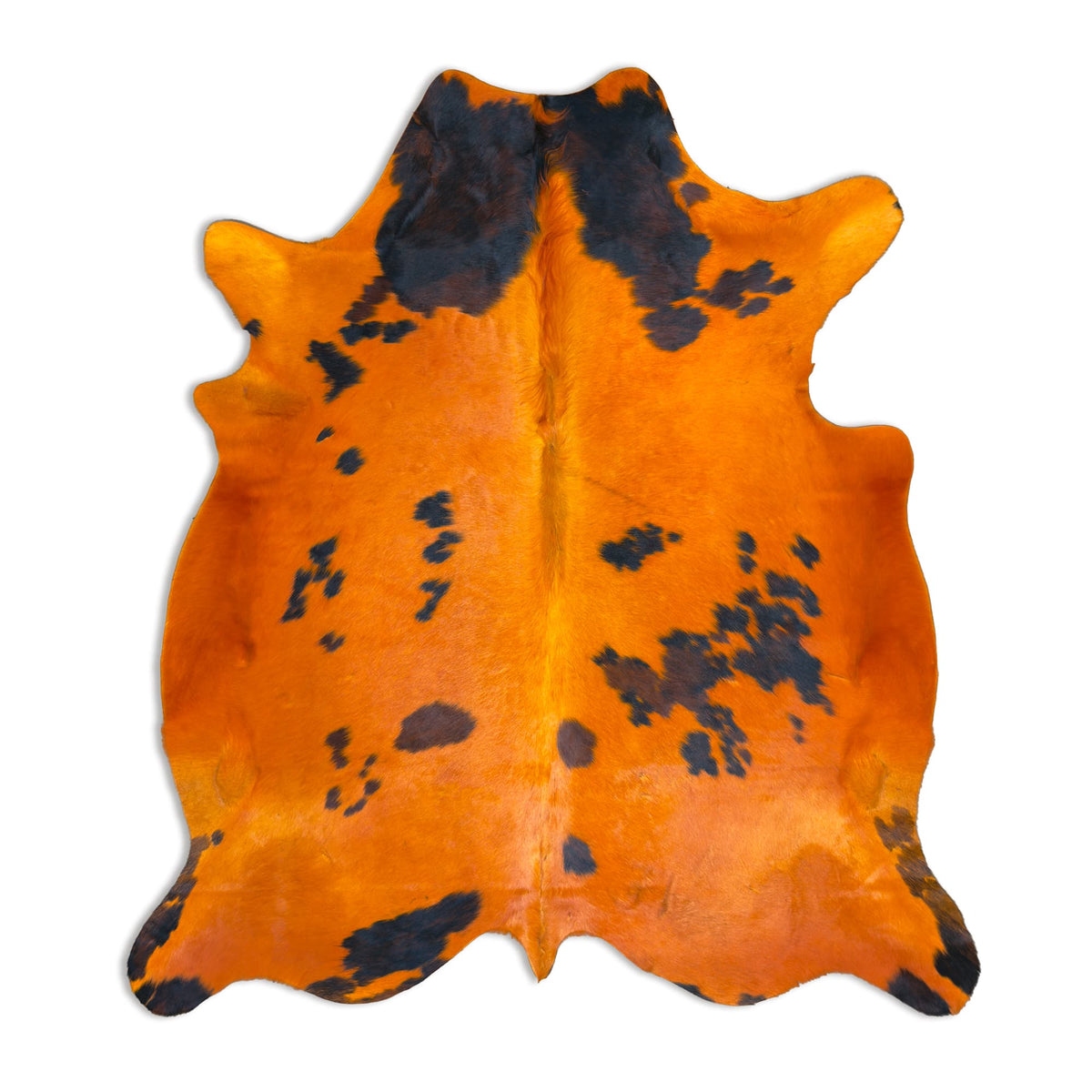 Dyed Cowhide Rug | Orange Hair-On – Large Natural Cut
