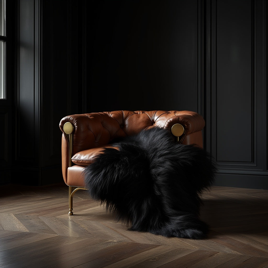 Norwegian Sheepskin | Deep Black Viking Heritage Long-Hair
