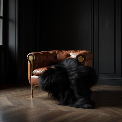 Norwegian Sheepskin | Deep Black Viking Heritage Long-Hair