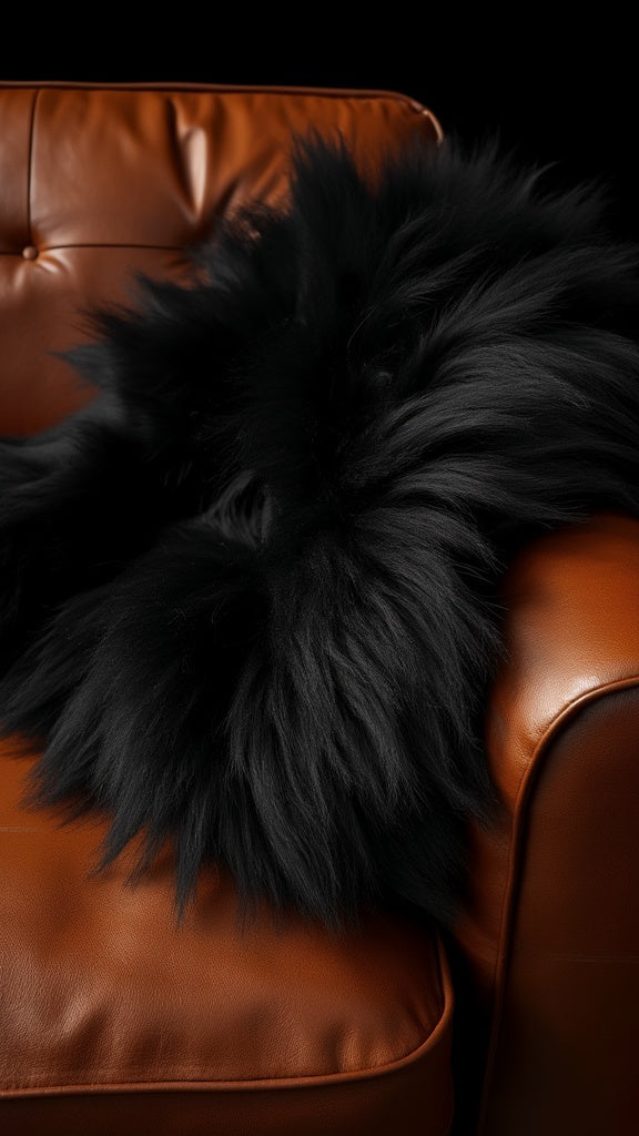 Norwegian Sheepskin | Deep Black Viking Heritage Long-Hair
