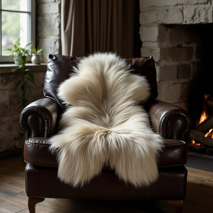 Norwegian Sheepskin | Pure White Viking Heritage Long-Hair