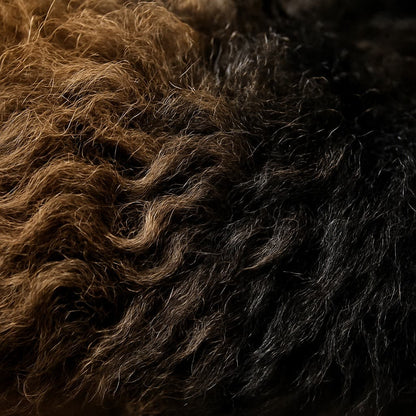Bison Pillow Cover | Natural Curly Hair-On – 20 x 12 in