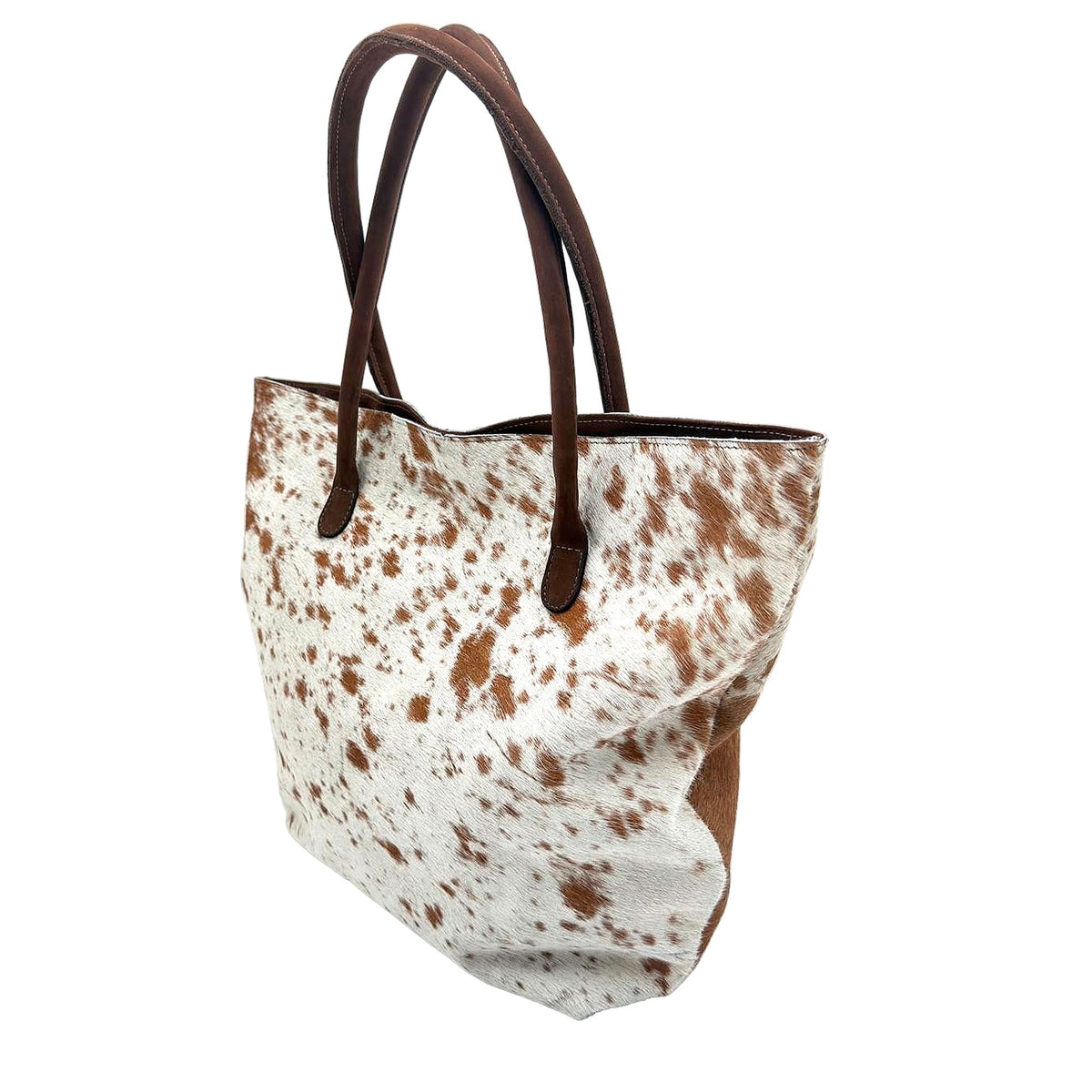 Cowhide Tote Bag | Exotic Brown Speckled Hair-On – Patchwork