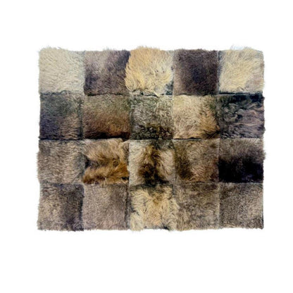 Bison Patchwork Rug | Handmade Hair-On – 8 × 5 Ft