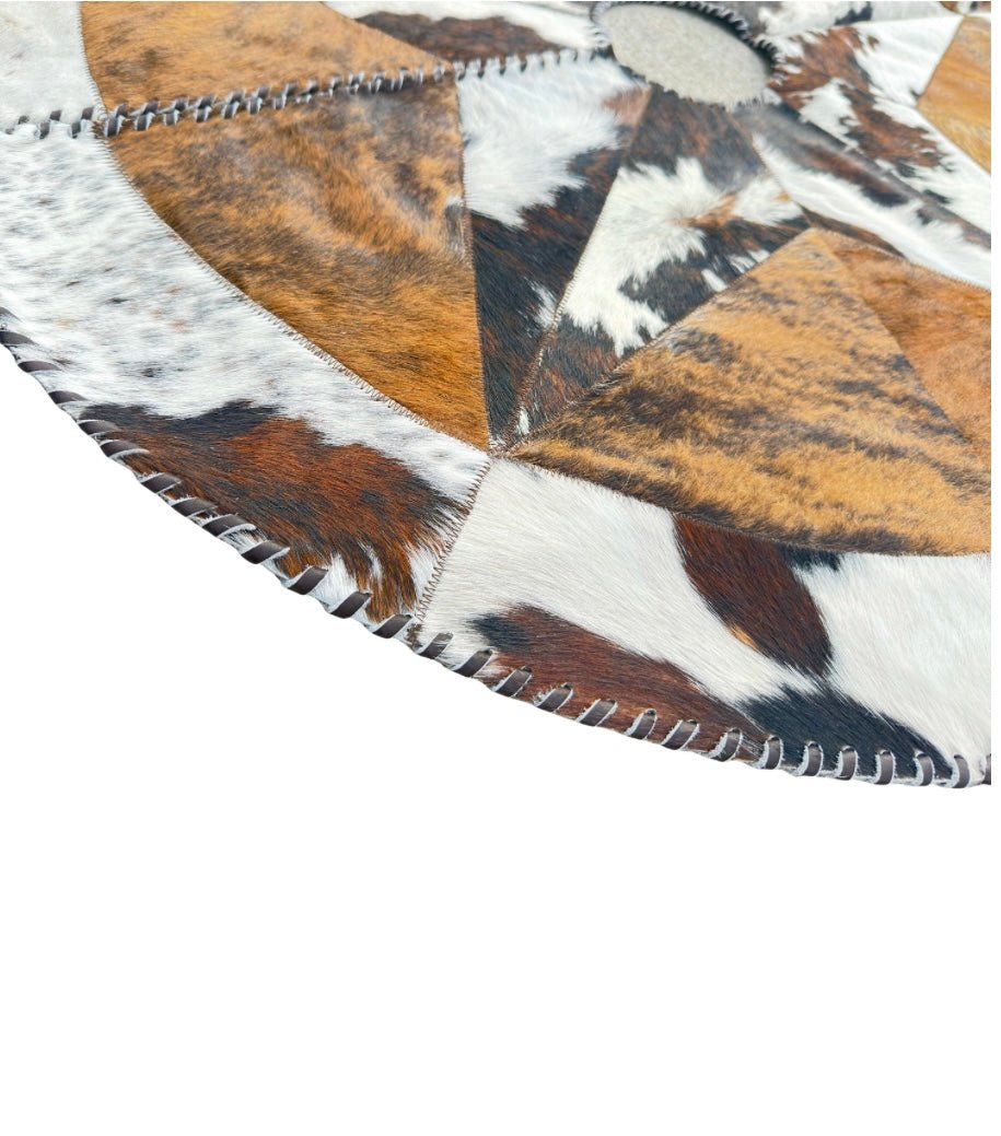 Cowhide Tree Skirt | Hair-On Rustic Christmas Decor - 3.5 ft or 5 ft
