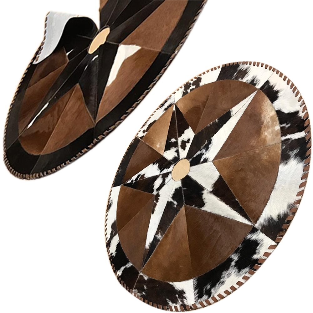 Cowhide Tree Skirt | Hair-On Rustic Christmas Decor - 3.5 ft or 5 ft