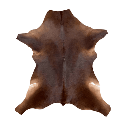 Cowhide Rug | Solid Color Hair-On – Natural Cut – Brown