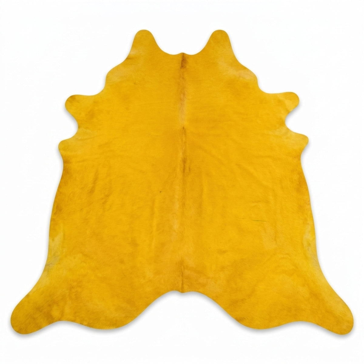 Cowhide Rug | Solid Yellow Hair-On – Large 7x6 Ft — additional view