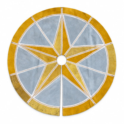 Cowhide Christmas Tree Skirt | Tricolor – 3.5 & 5 Ft — additional view