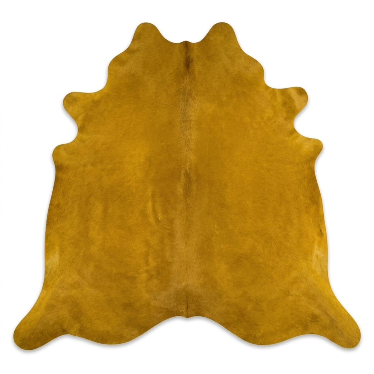 Cowhide Rug | Solid Yellow Hair-On – Large 7x6 Ft — additional view