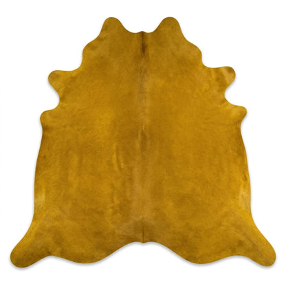 Cowhide Rug | Solid Yellow Hair-On – Large 7x6 Ft — additional view