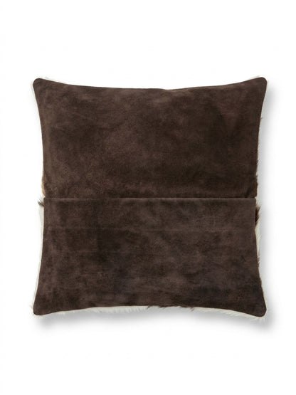 Cowhide Patchwork Pillow Cover | Tricolor Hair-On – 20x20 — additional view