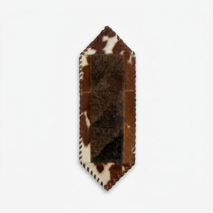 Cowhide Table Runner | Brown & White Hair-On – Single Hide 1' x 3' — additional view