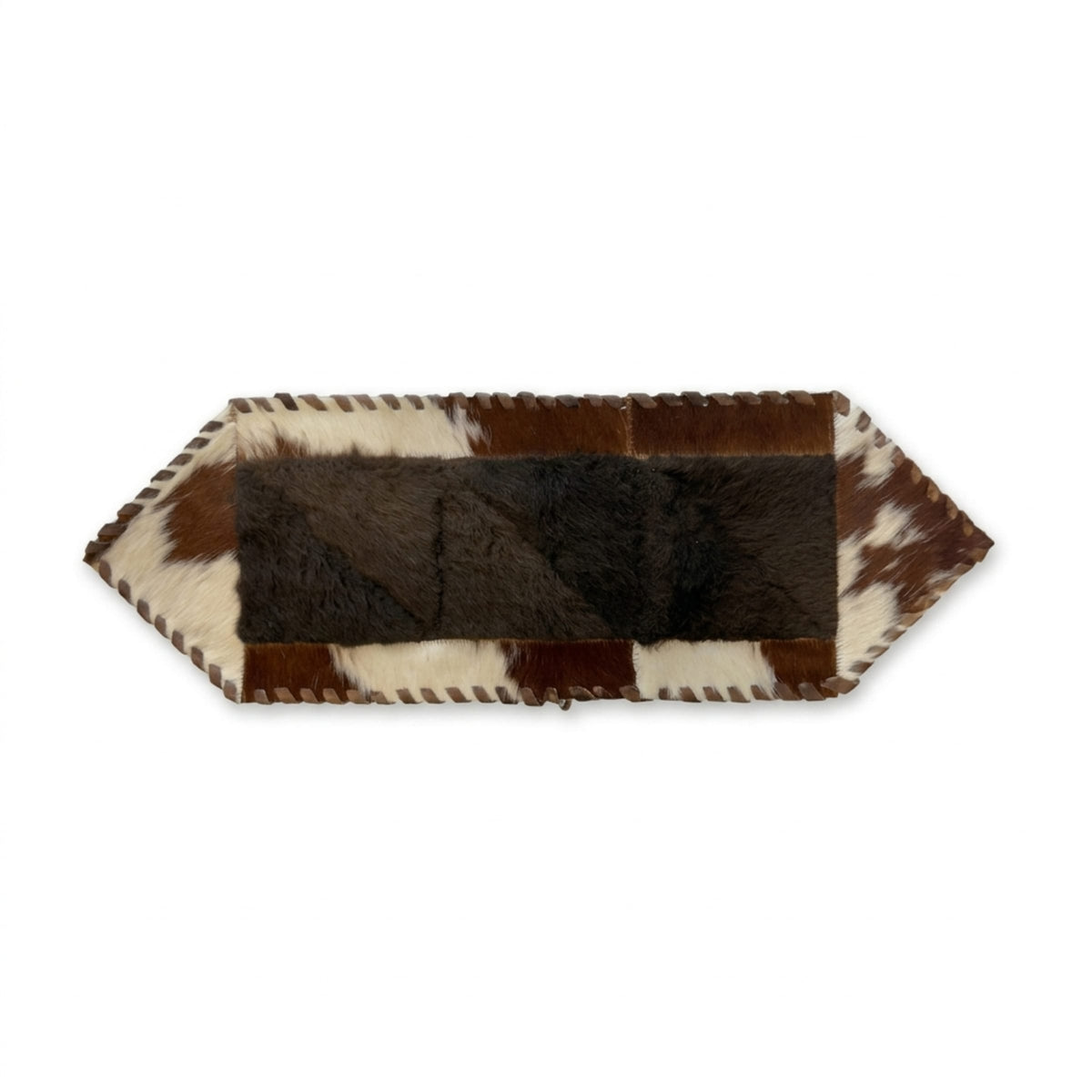 Cowhide Table Runner | Brown & White Hair-On – Single Hide 1' x 3' — additional view