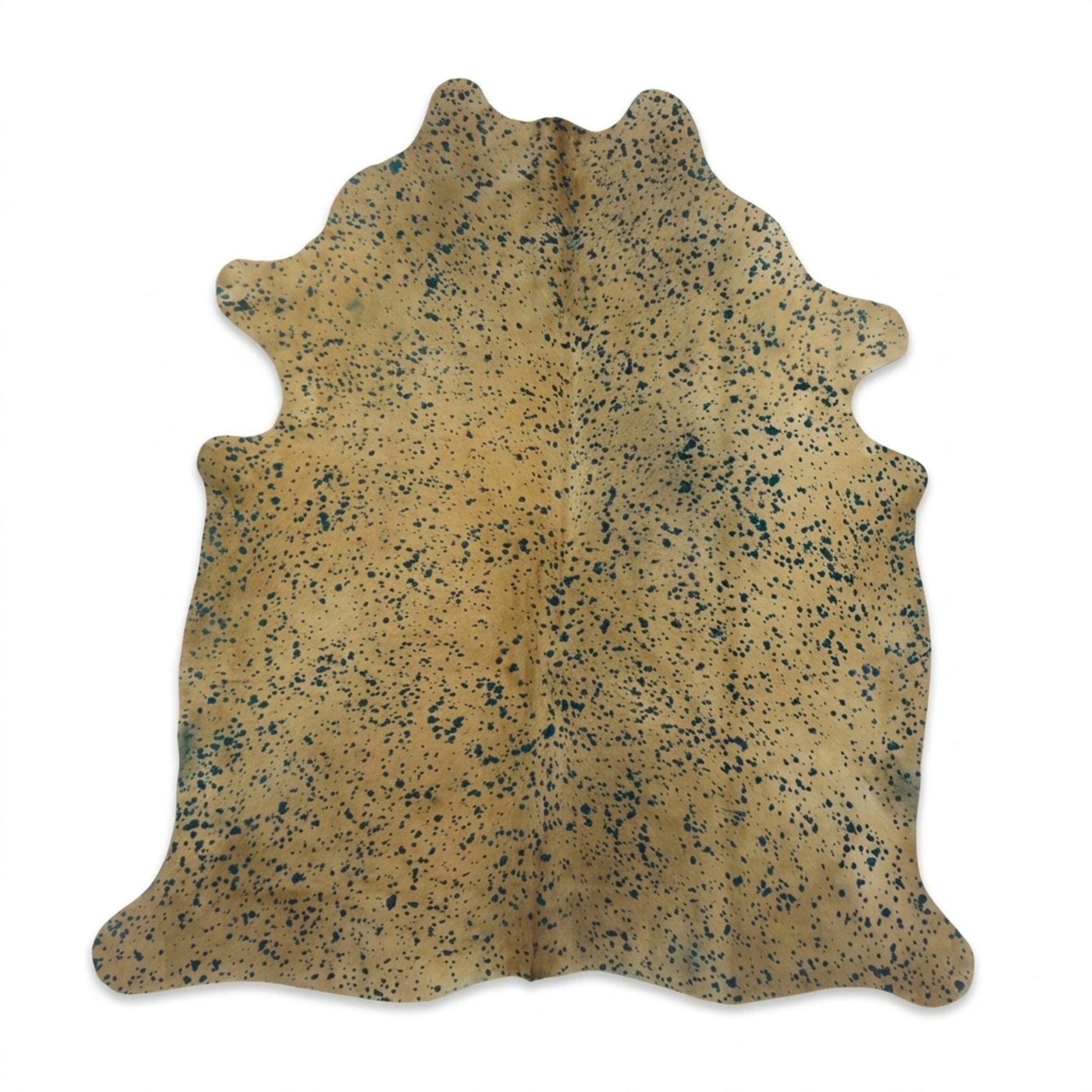 Cowhide Rug | Turquoise Acid Wash Hair-On – Brazilian 8x7 Ft — additional view