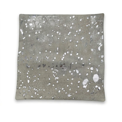 Cowhide Pillow | Metallic White Hair-On – 20x20 in