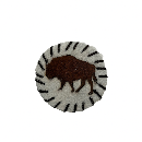Cowhide Hair-On Coasters | Bison Pattern – 4" Round