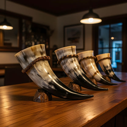 Cow Horn Drinking Vessel | Hand-Polished Natural - 9 to 22 Inches