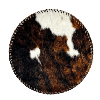 Round Cowhide Hair-On Placemat Set