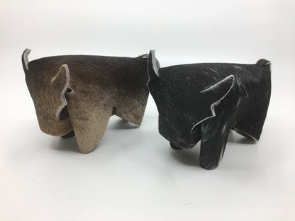 Cowhide Bull Figurine | Hair-On Solid Color – Handcrafted