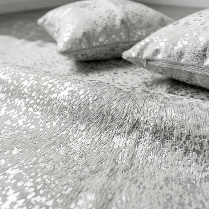 Cowhide Hair-On Rug | Colombian Metallic Silver Acid Wash Large — additional product photo