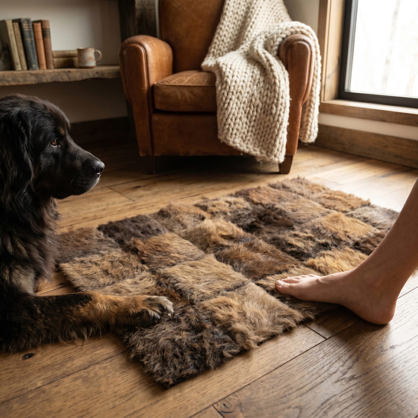 Bison Hide Rug | Hair-On – Small 3x2 ft Natural American — additional product photo