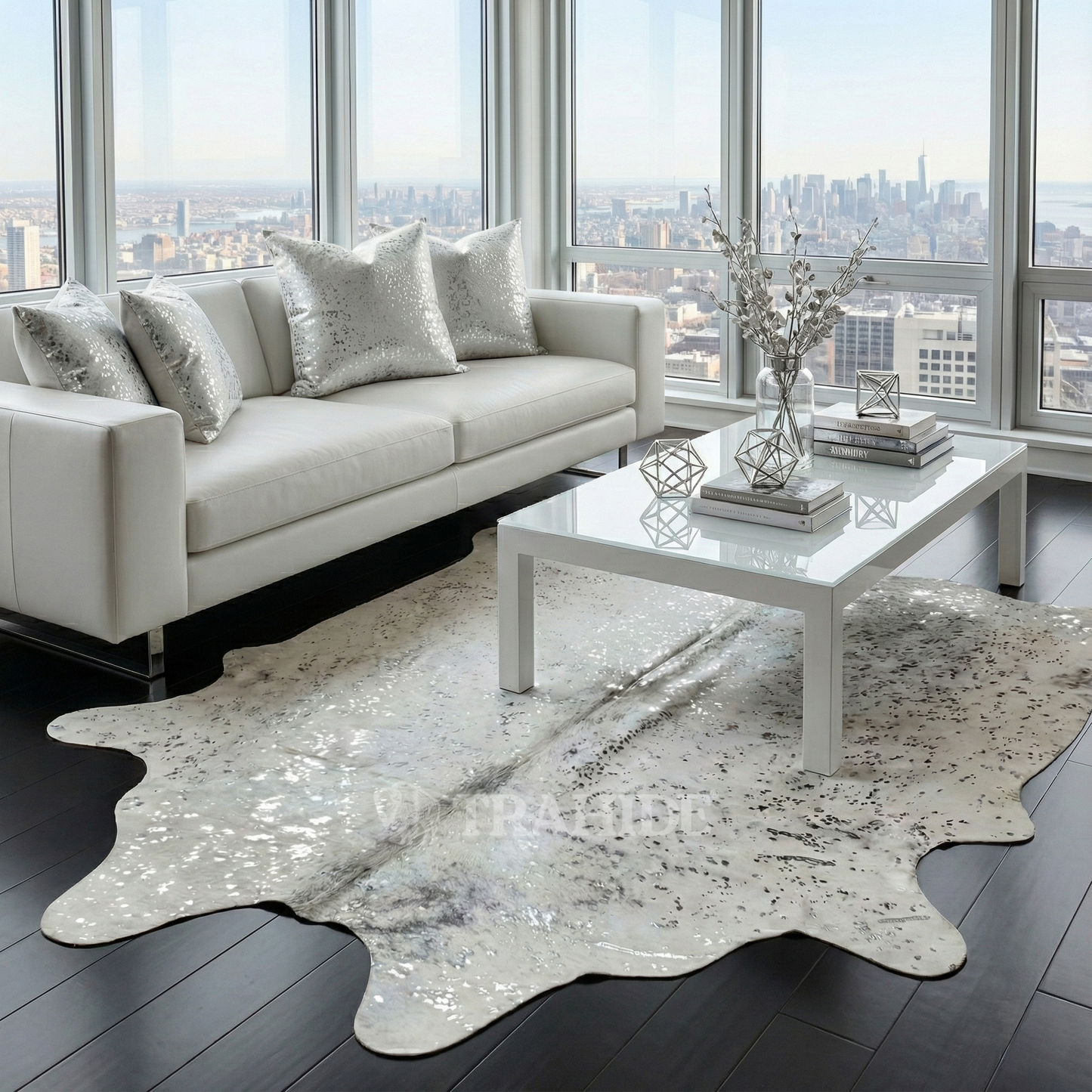 Cowhide Rug | Metallic Acid Wash Hair-On – Large