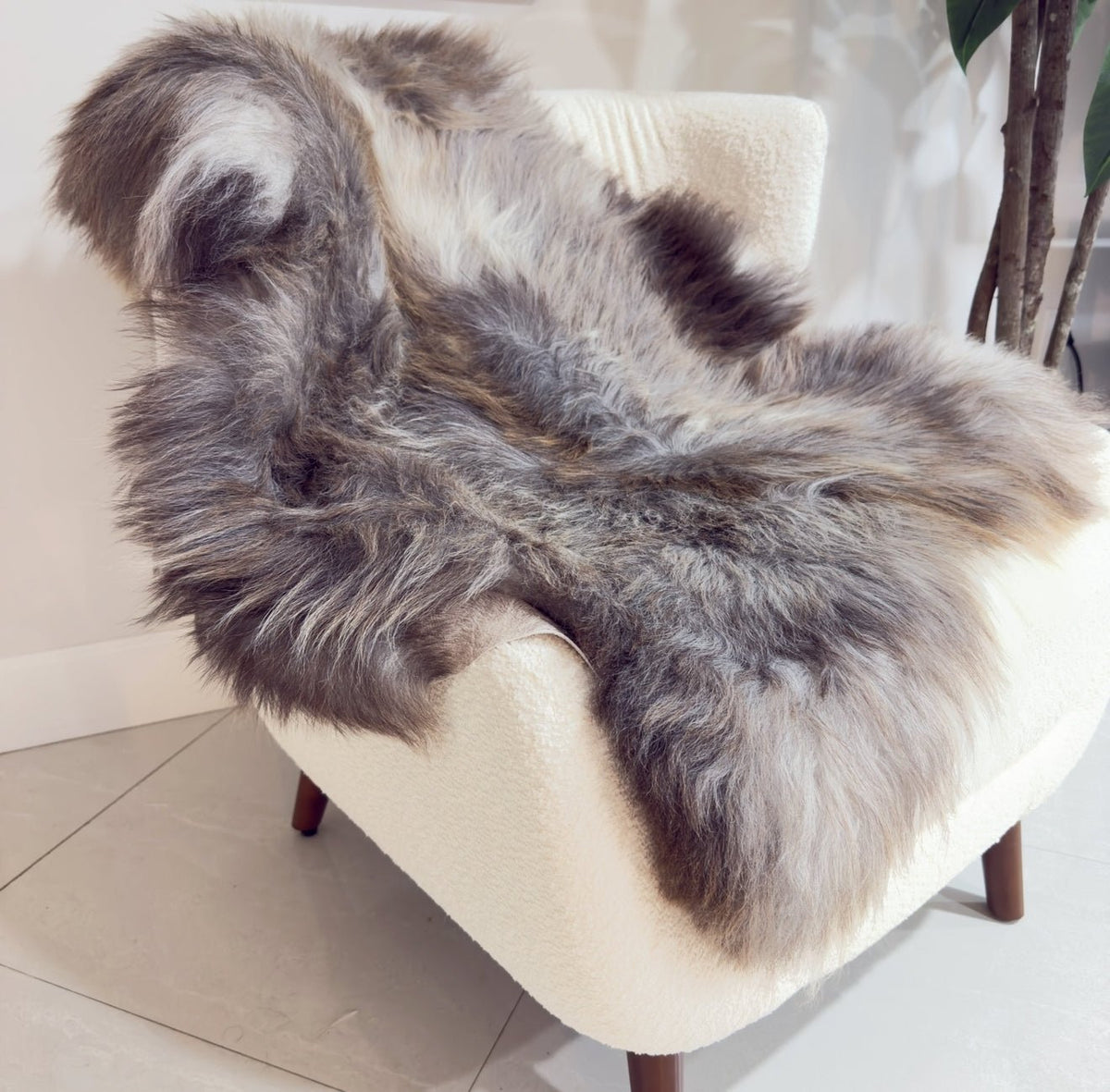 Norwegian Sheepskin | Graphite Gray Long-Hair Viking Heritage - 4' x 2.5'
