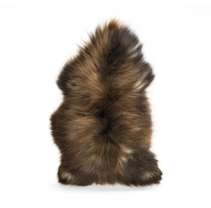 Norwegian Sheepskin Throw | Solid Brown Long-Hair Viking Heritage - 4' x 2.5'
