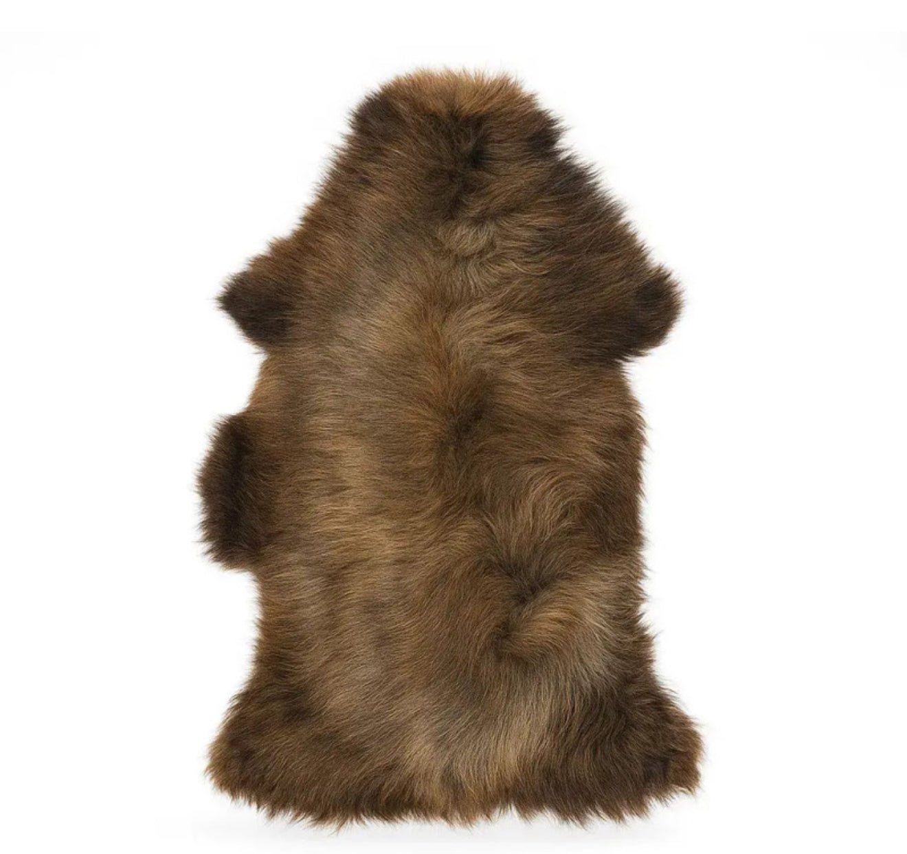 Norwegian Sheepskin Throw | Solid Brown Long-Hair Viking Heritage - 4' x 2.5'